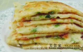 香菜火腿摊煎饼的做法