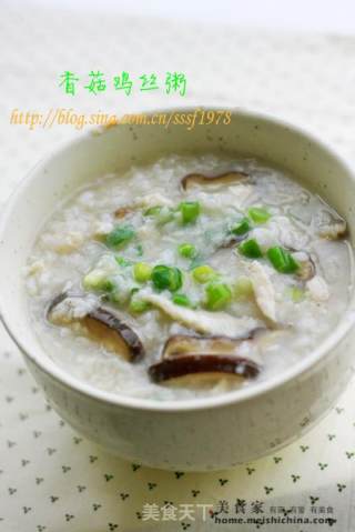 香菇鸡丝粥的做法