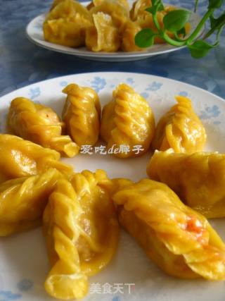 黄金三鲜灌汤蒸饺的做法