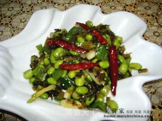 雪菜毛豆的做法