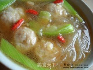 丝瓜汆无花果肉丸子的做法