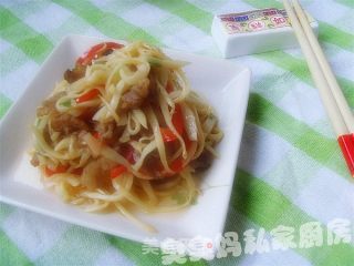 茭白肉丝的做法