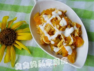 宝宝餐----南瓜拌鸡丝的做法