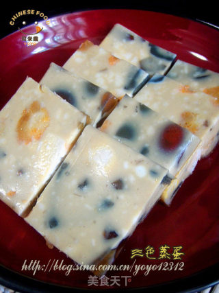 三色蒸蛋的做法