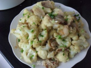 菜花炒肉片的做法