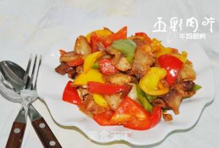 五彩肉片的做法