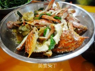 海鲜餐--蚝油姜葱炒蟹