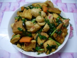 韭菜炒豆腐的做法