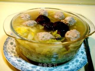 香菇白菜汆丸子的做法