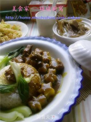 养眼开胃套餐（咖喱排骨浇饭and酸辣花菜)