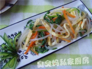 菠菜鸡蛋拌粉丝的做法