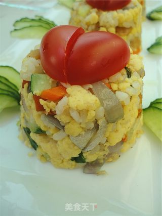 健康饭——爱心米饭炒豆渣的做法