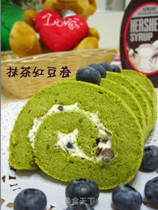 抹茶红豆卷的做法