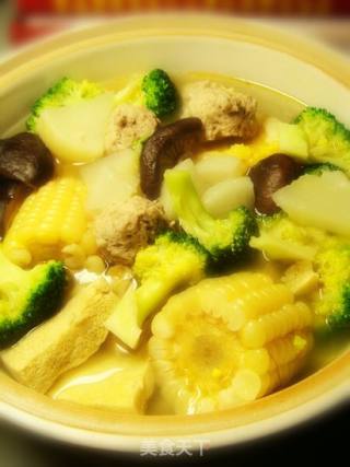 杂蔬肉丸煲的做法