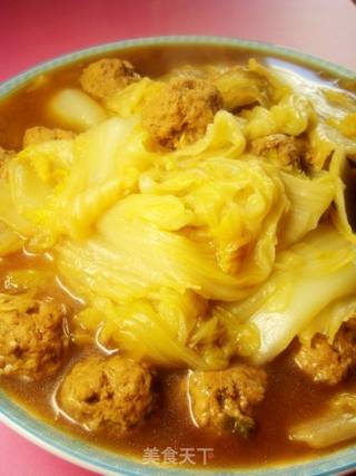 白菜肉丸炖粉条的做法