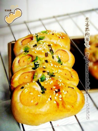 葱香热狗面包（七刀花式面包）