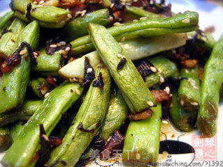 榄菜肉松炒四季豆的做法
