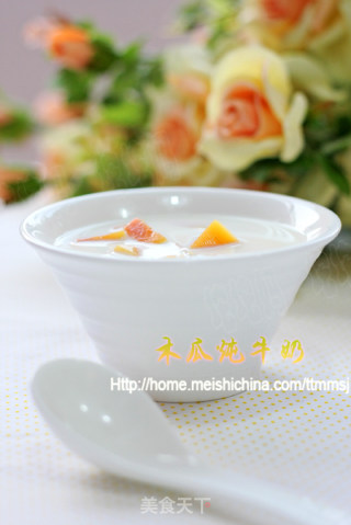 木瓜炖牛奶的做法