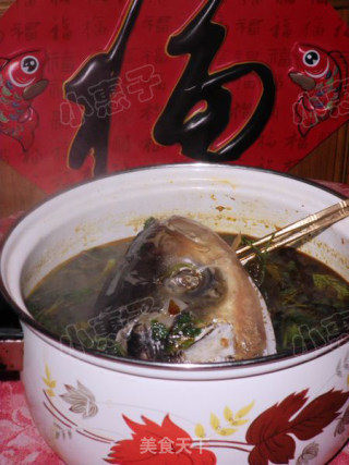 年菜之二十七红红火火-----酸菜鱼头汤的做法