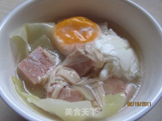 午餐肉也能做出美味汤——午餐肉包菜鸡蛋汤