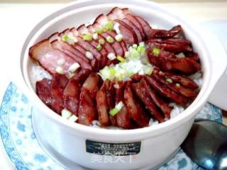 简单悠闲美食“腊味双拼煲仔饭”的做法