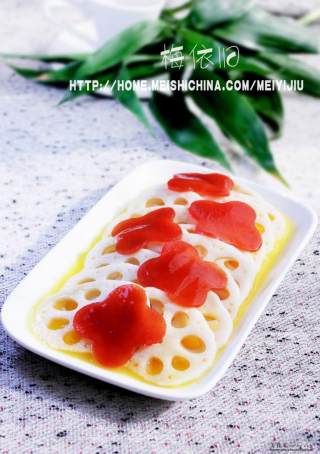 橙汁藕片的做法