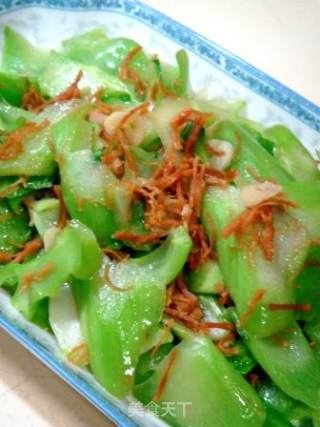 家庭精致小炒“干贝松炒盖菜梗”的做法