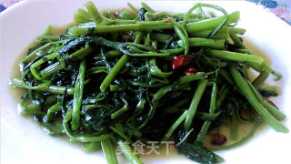 快手蒜蓉尖椒水菜的做法