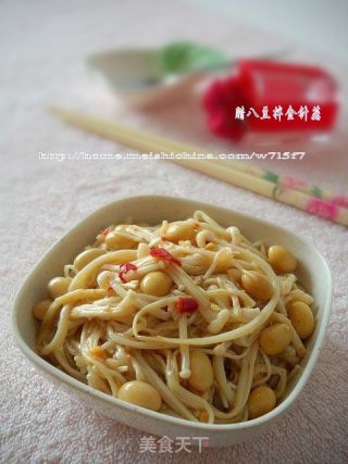腊八豆拌金针菇的做法