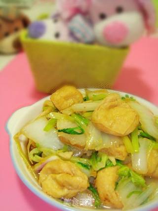 大白菜焖油豆腐的做法