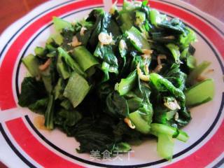 清炒虾皮小白菜的做法