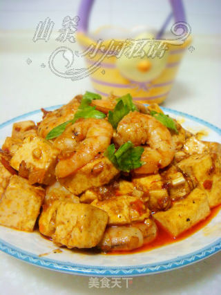 麻辣版虾仁豆腐的做法