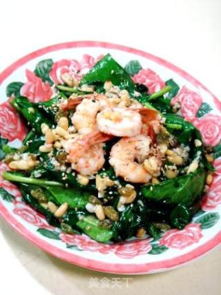 菠菜制作系列之一“鲜虾菠菜沙拉”的做法
