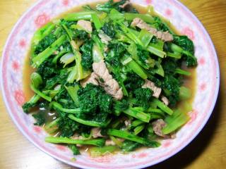 苔菜炒肉的做法