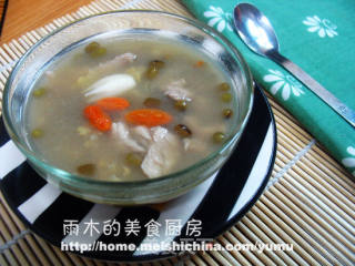 【绿豆百合瘦肉羹】的做法