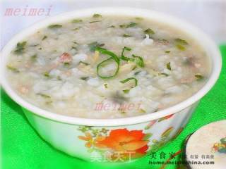 宝宝吃得香@@简单易做的~~菠菜丝肉片粥