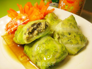 娃娃赐名“朝思暮想”-大快朵颐滴包菜肉卷-减肥餐