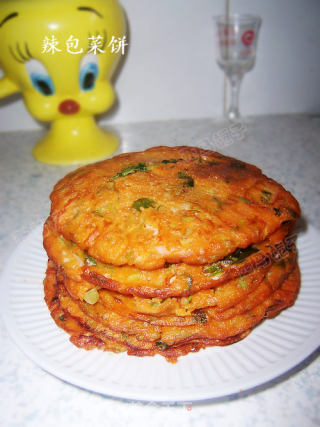 辣包菜饼的做法