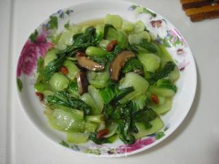 炒青菜香菇的做法