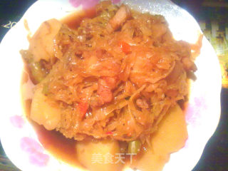 酸菜烩菜的做法