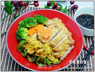 美味猪扒饭的做法