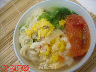 番茄青菜鸡蛋面的做法
