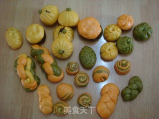花式染色馒头的做法
