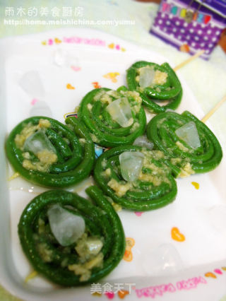 【夏日小凉菜】纯绿色棒棒糖【冰镇豇豆卷】的做法