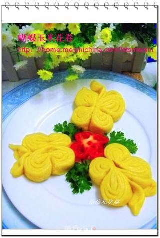 蝴蝶玉米花卷的做法