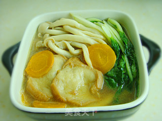日式油麸煨白玉菇的做法