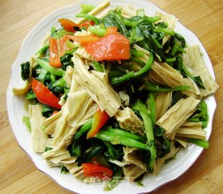 腐竹烧油菜的做法