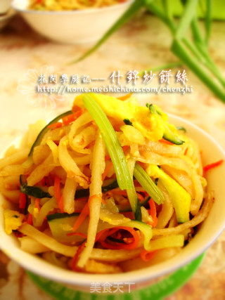 什锦炒饼丝的做法