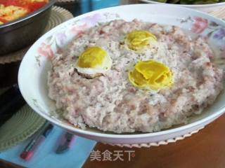 【粤菜】咸蛋蒸肉饼的做法