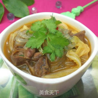 羊肉白菜粉条煲的做法